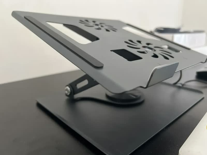 foto de Suporte Ajustável para Notebook VLX Articulado 360° com 2 Ventiladores de Refrigeração