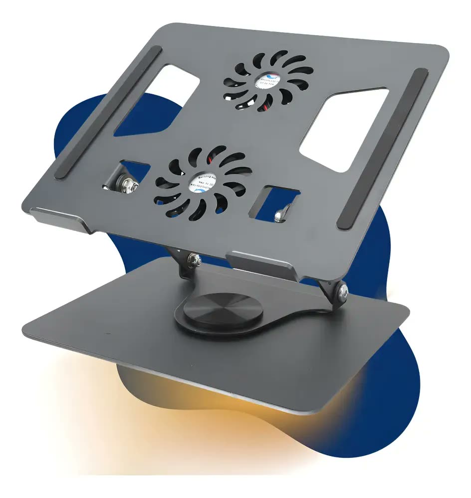 Suporte Ajustável para Notebook VLX Articulado 360° com 2 Ventiladores de Refrigeração