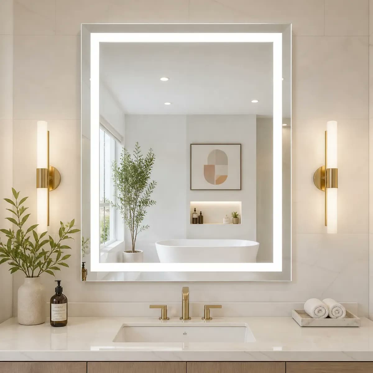 foto de Espelho Led Camarim Maquiagem Touch 140 Cm X 140 Cm