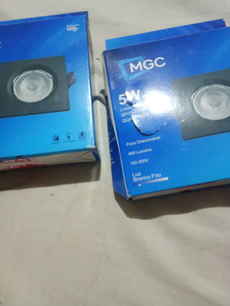 foto de Kit 10 Spot LED Embutir Quadrado MGC 5W Preto Luz Branco Frio 6500K
