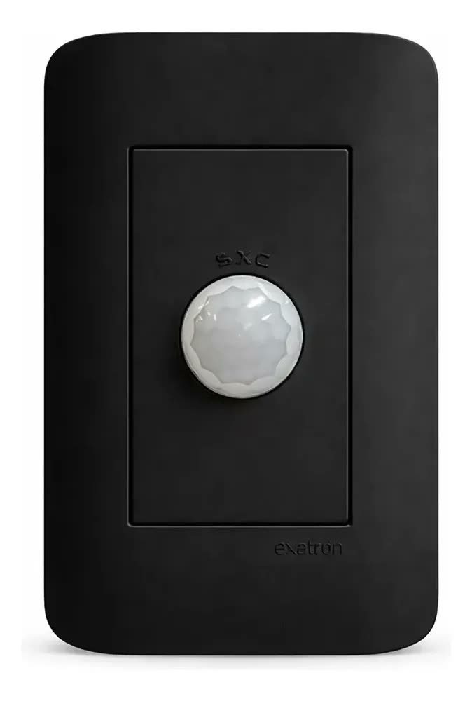 foto de Sensor Presença Movimento Fotocélula Parede Exatron LESP4000XC2 4x2 Configuração App Xcontrol Bivolt Preto Fosco