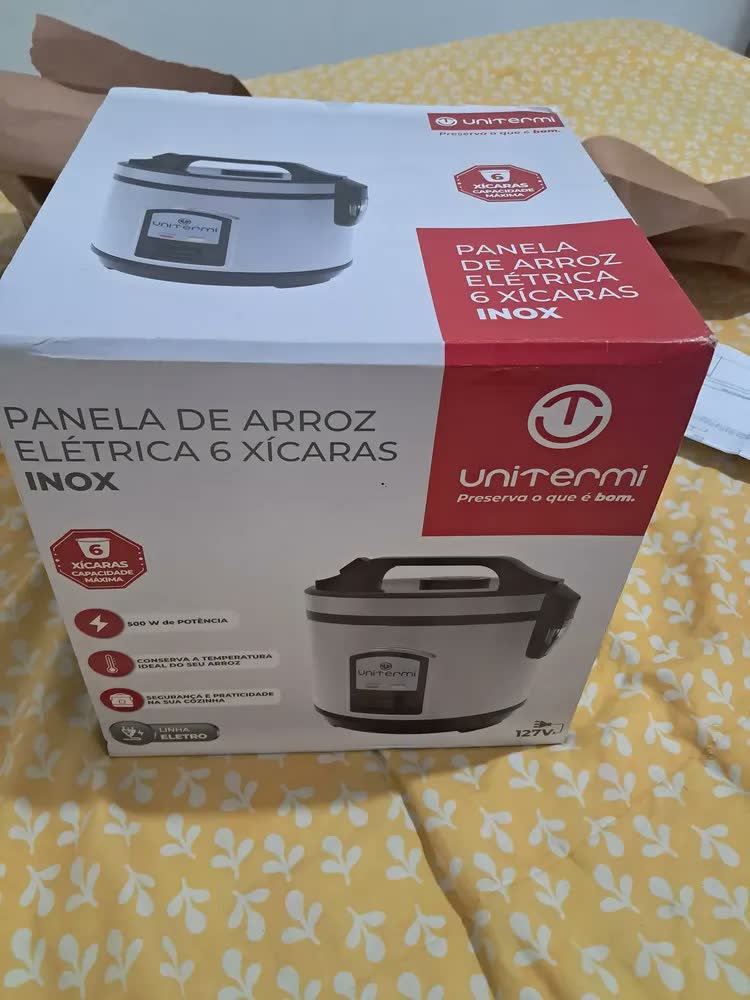 foto de Panela de Arroz Elétrica Unitermi Inox 10 Xícaras 500W