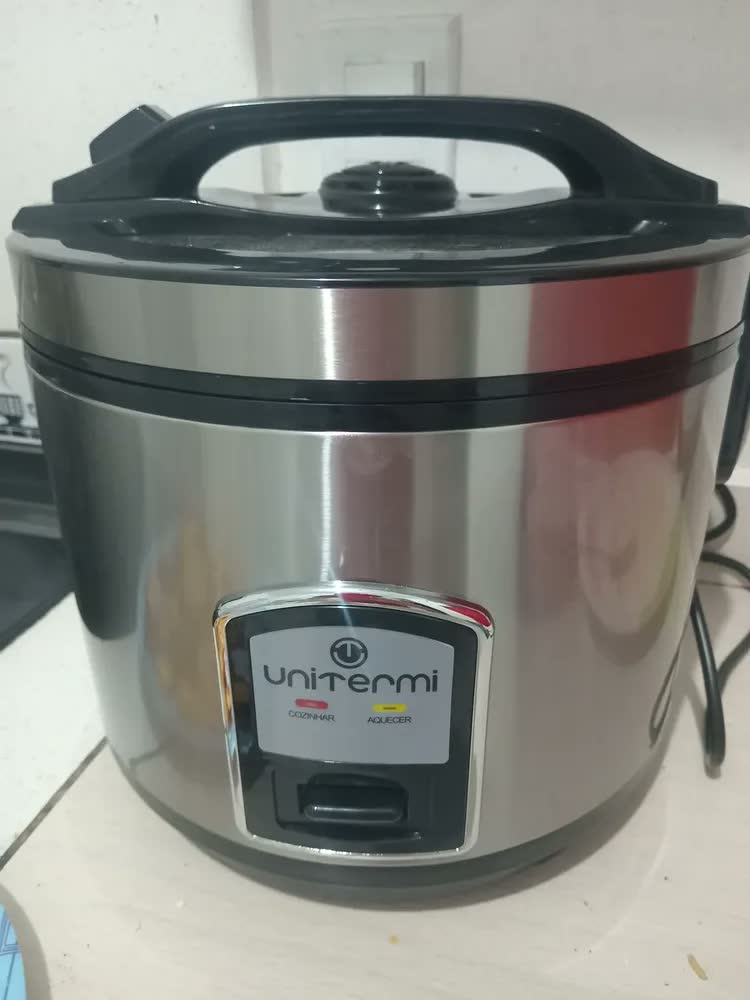foto de Panela de Arroz Elétrica Unitermi Inox 10 Xícaras 500W