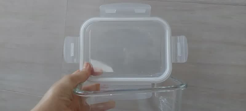 foto de Yab - Kit 5 Potes De Vidro Marmita C/ Tampa Hermético 640ml Retangular 4 Travas Borossilicato Alimentos Micro-ondas Freezer Geladeira