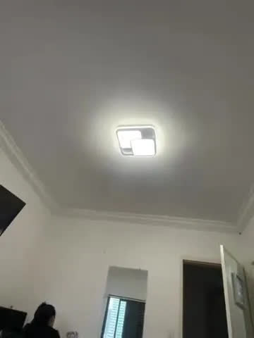 foto de Luminária  Lustre Quarto Led Sobrepor Quadrad  Modern 3 Em 1