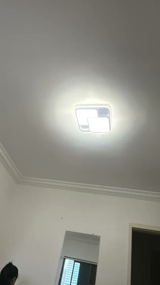foto de Luminária  Lustre Quarto Led Sobrepor Quadrad  Modern 3 Em 1