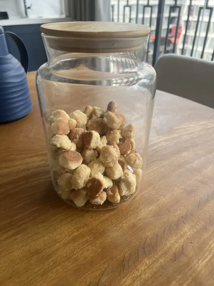 foto de Pote De Vidro Grande 3 Litros Tampa Bambu Biscoito Bolacha Cor Transparente