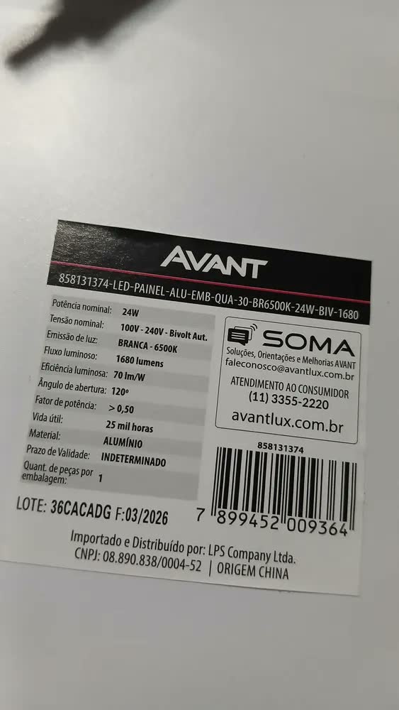 foto de Painel Plafon Led 24w Quadrado Embutir Branco Frio 29x29