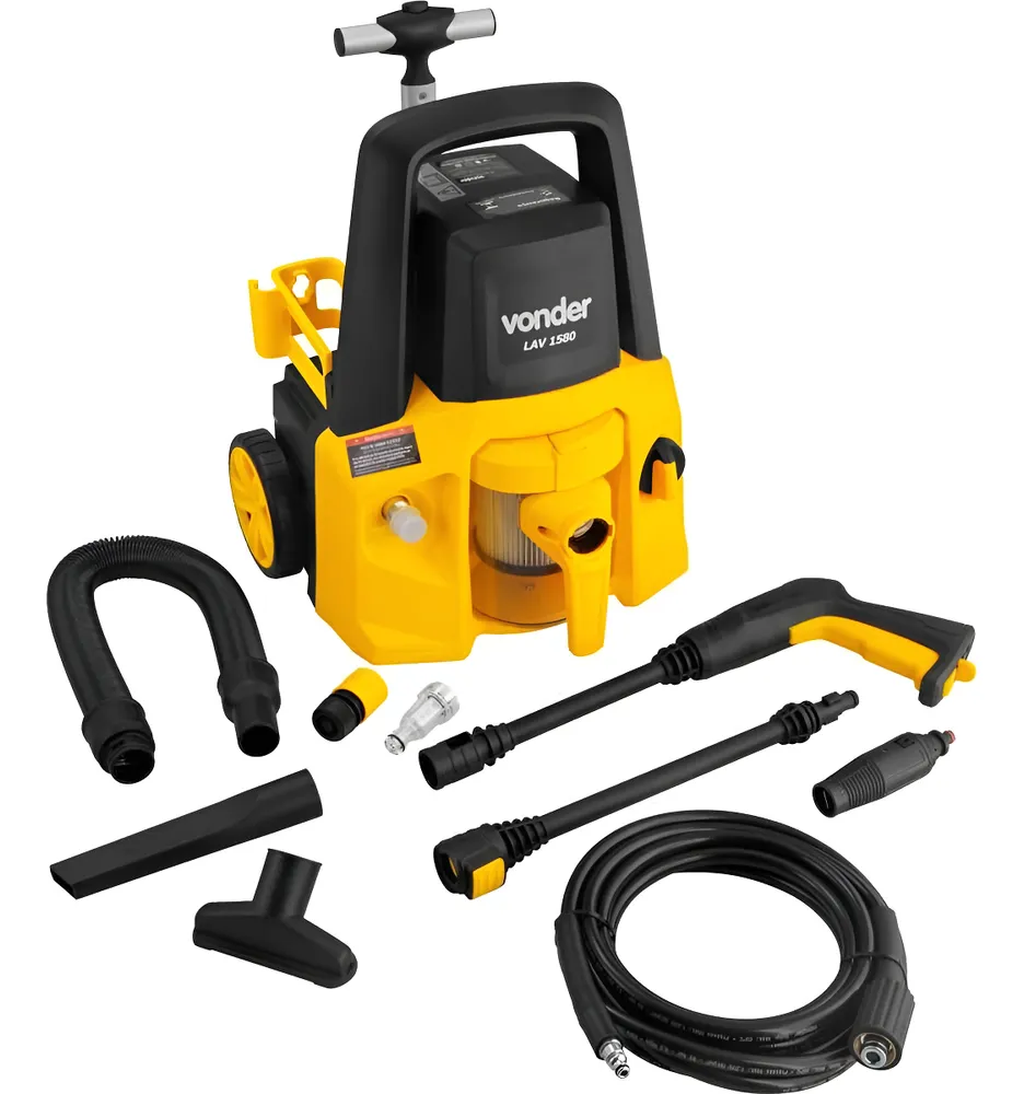 foto de Lavadora de Alta Pressão e Aspirador 2 em 1 LAV 1580 220V Vonder 1500W com Stop Total e Filtro HEPA