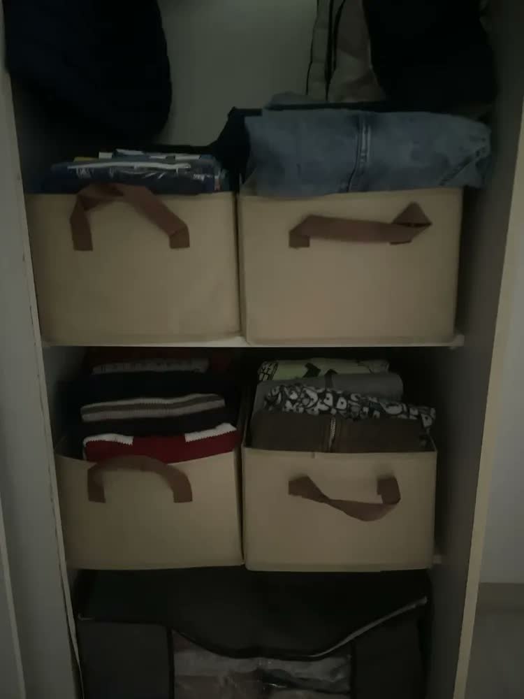 foto de Kit 4 Cesto Caixa Organizadora Dobrável Guarda Roupa Grande
