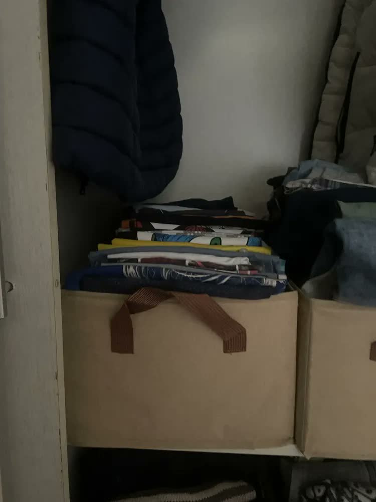 foto de Kit 4 Cesto Caixa Organizadora Dobrável Guarda Roupa Grande