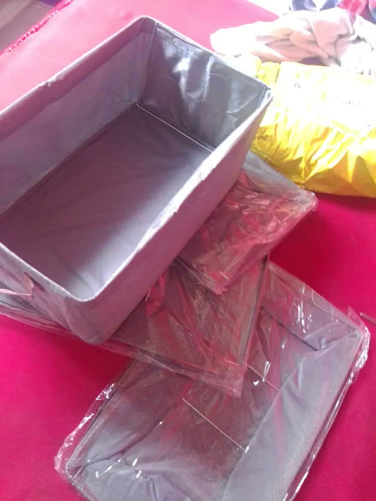 foto de Kit 4 Cesto Caixa Organizadora Dobrável Guarda Roupa Grande
