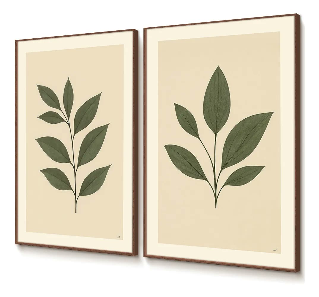 Quadro Decorativo Sala Kit Minimalista 40x60 Folhagem Filete