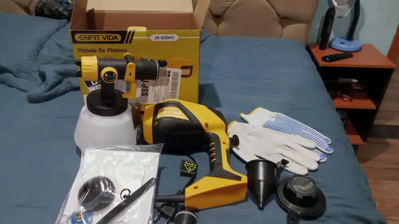 foto de Pistola De Pintura Hvlp Portátil 650w 1000ml 3 Bicos Latão