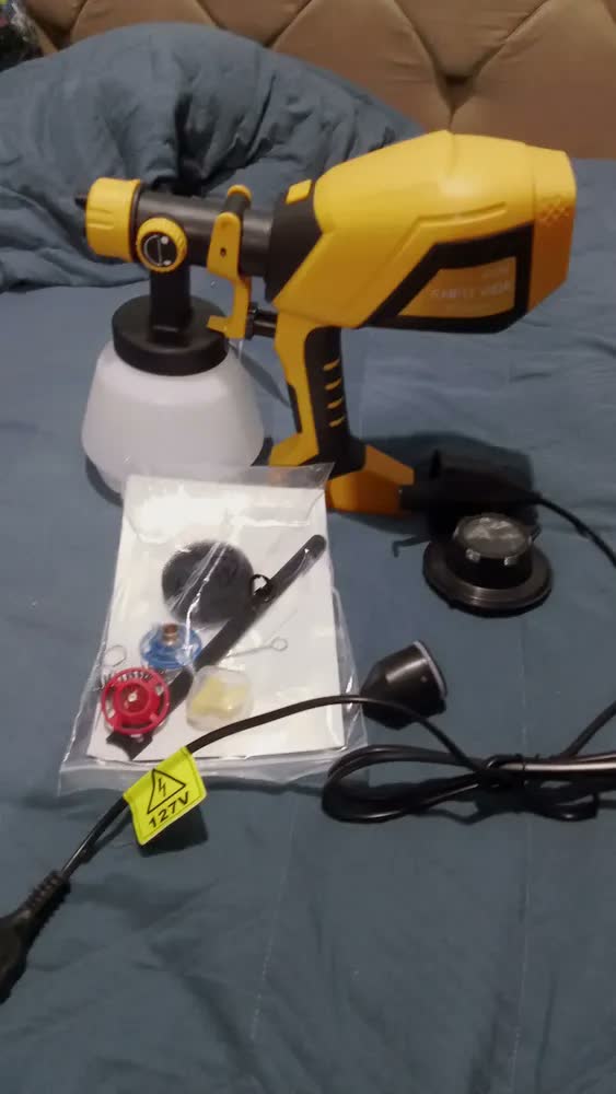 foto de Pistola De Pintura Hvlp Portátil 650w 1000ml 3 Bicos Latão