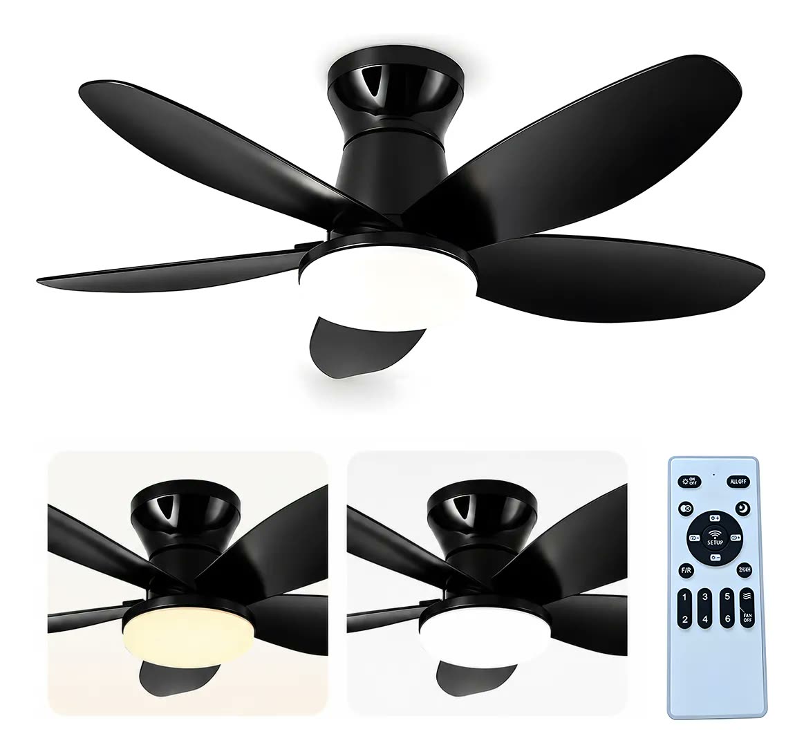Lynkalat Ventilador Teto Led Bivolt Silencioso Remoto