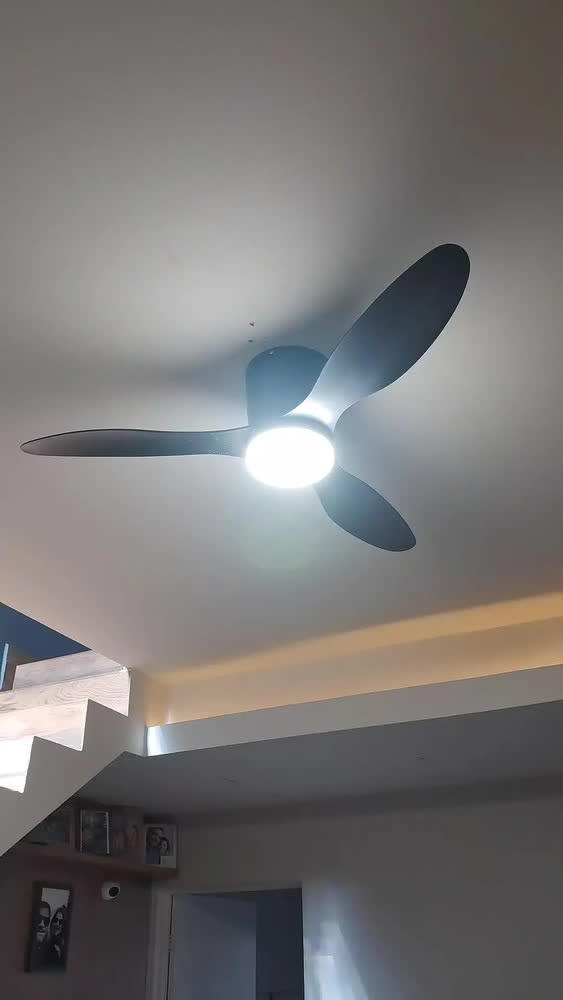 foto de Ventilador De Teto 42'' Silencioso Com Lâmpada Controle 3pás