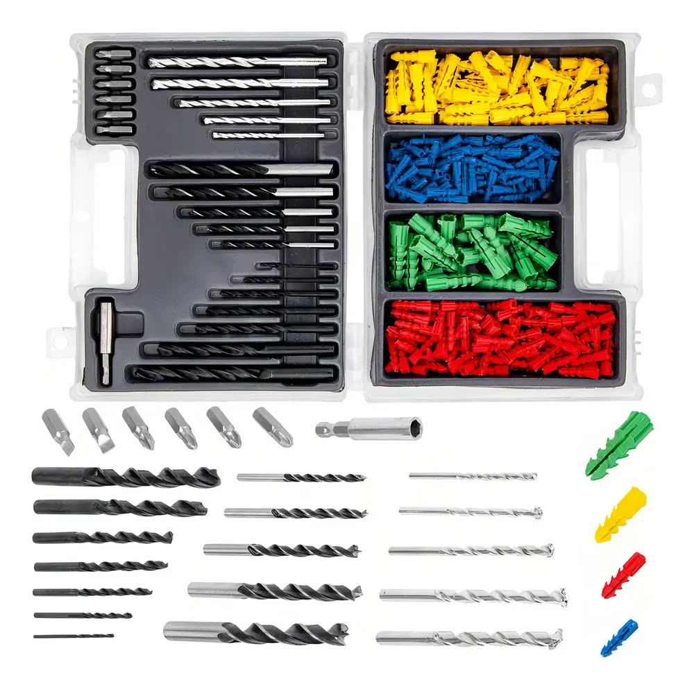 foto de Furadeira De Impacto Com Jogo De Brocas Bits E Buchas 300 Pe Cor Amarelo Frequência 60hz