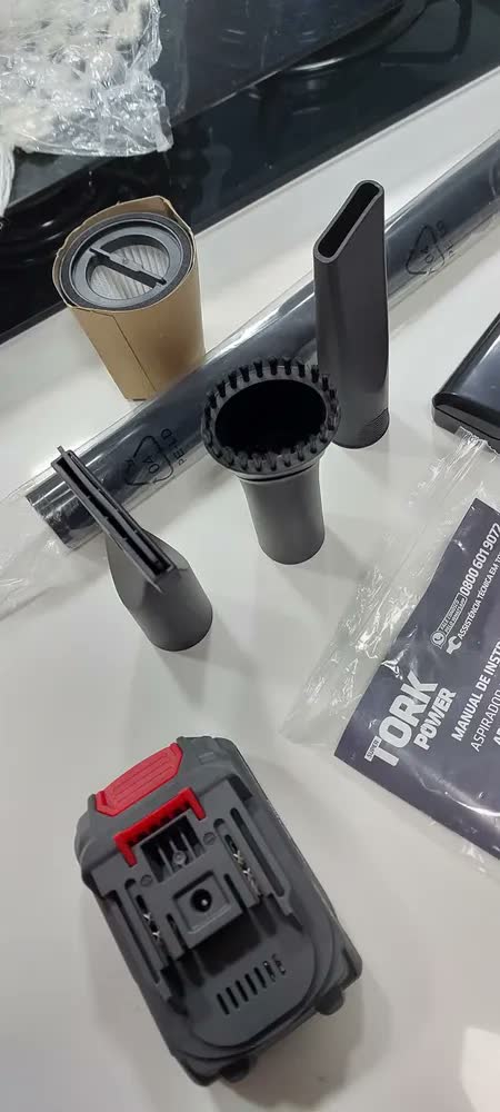 foto de Aspirador De Pó Sem Fio Portátil Super Tork 110w De Mão 2em1 Bateria 20 Cinza