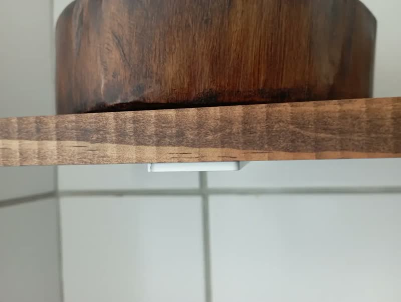 foto de 20cm - Mão Francesa Cantoneira Branca Invertida - Rio Design99 - Ferro Aço Suporte Para Prateleira Reforçada Resistente Industrial Madeira Bancada Estante S23