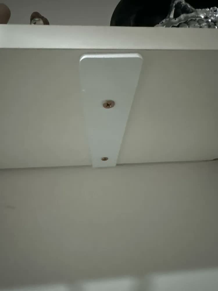 foto de 20cm - Mão Francesa Cantoneira Branca Invertida - Rio Design99 - Ferro Aço Suporte Para Prateleira Reforçada Resistente Industrial Madeira Bancada Estante S23