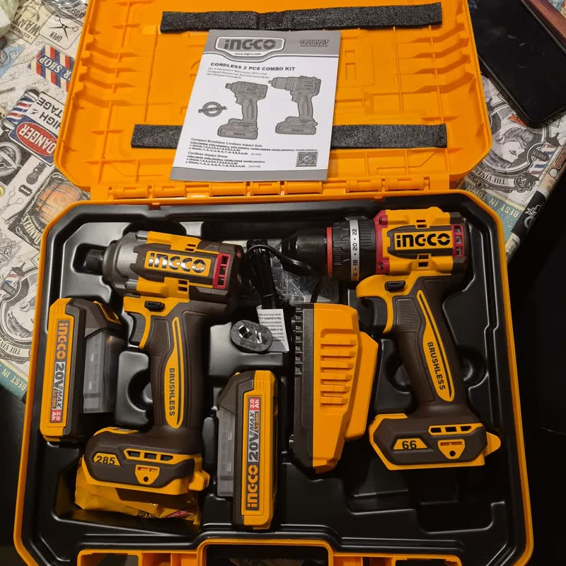 foto de Kit 2x Parafusadeira De Impacto 20v Ckli20277-9 Ingco