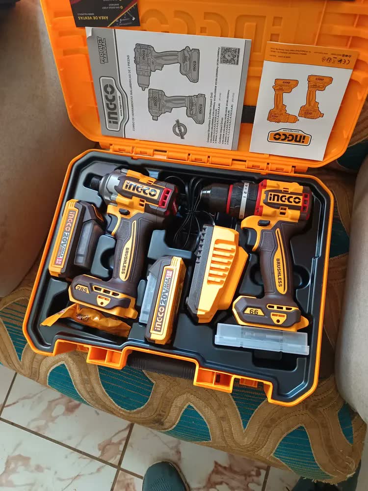 foto de Kit 2x Parafusadeira De Impacto 20v Ckli20277-9 Ingco