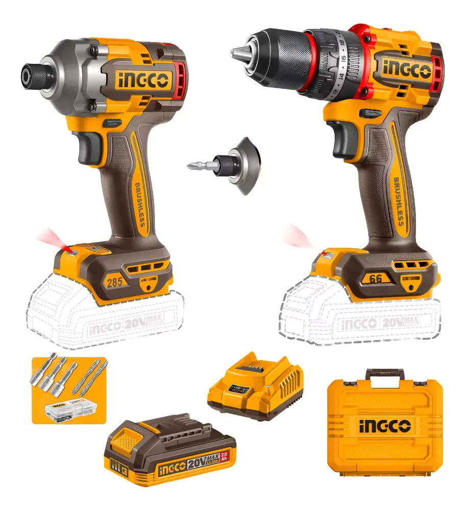 Kit 2x Parafusadeira De Impacto 20v Ckli20277-9 Ingco