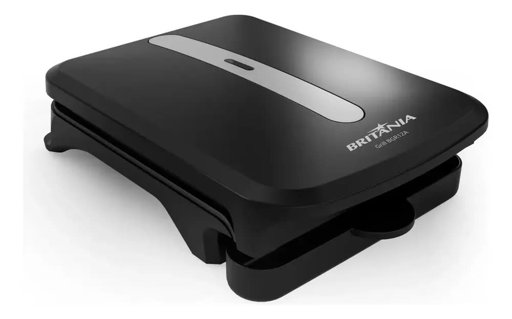 Grill Britânia 750w 2 Sanduiches Chapas Antiaderentes Bgr12a Cor Preto