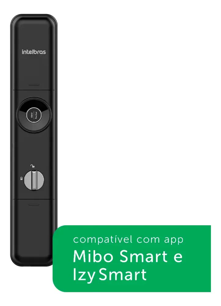 Fechadura Smart De Embutir Intelbras IFR 7001 cor preto sem maçaneta