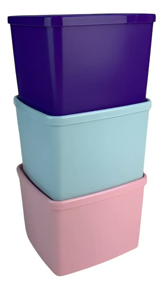 Tupperware® | Kit Jeitoso Freezer 800ml - Roxo + Aquamarine + Algodão Doce