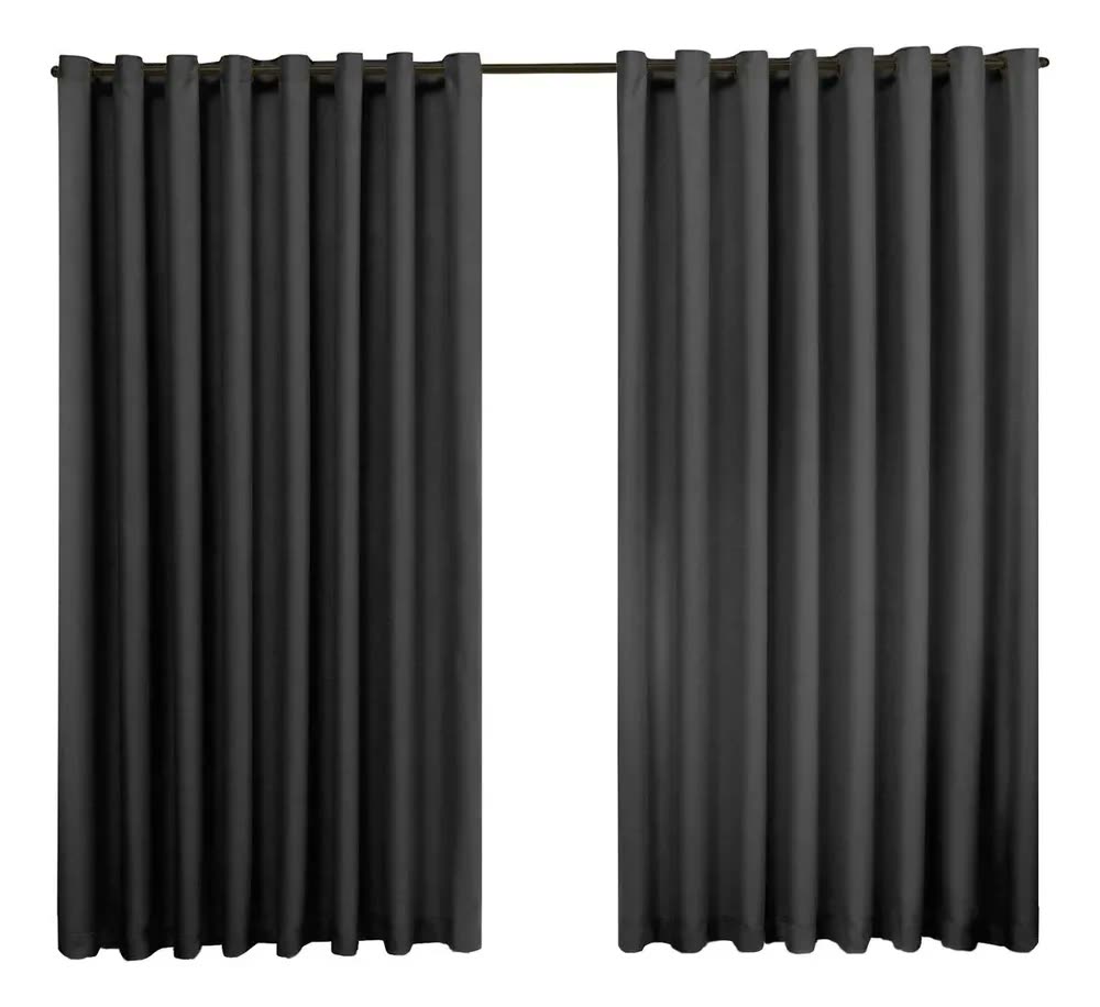 Cortina Pra Sala Ou Quarto Blackout Corta Luz 2 Metros X 1,80m Altura Janela Blindex Cor Preto