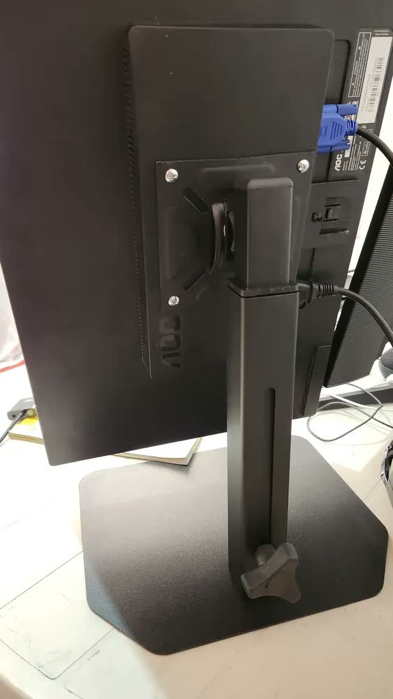 foto de Suporte Monitor Mesa ERGOFIT Preto Ajustável 14 a 32 Polegadas Inclinável Giratório