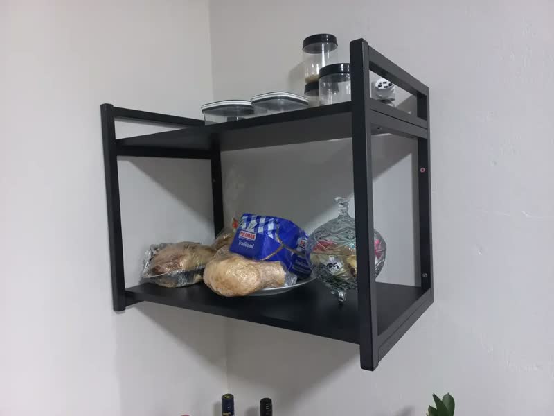 foto de Prateleira Parede Grande Multiuso Organizador Em Mdf E Metal