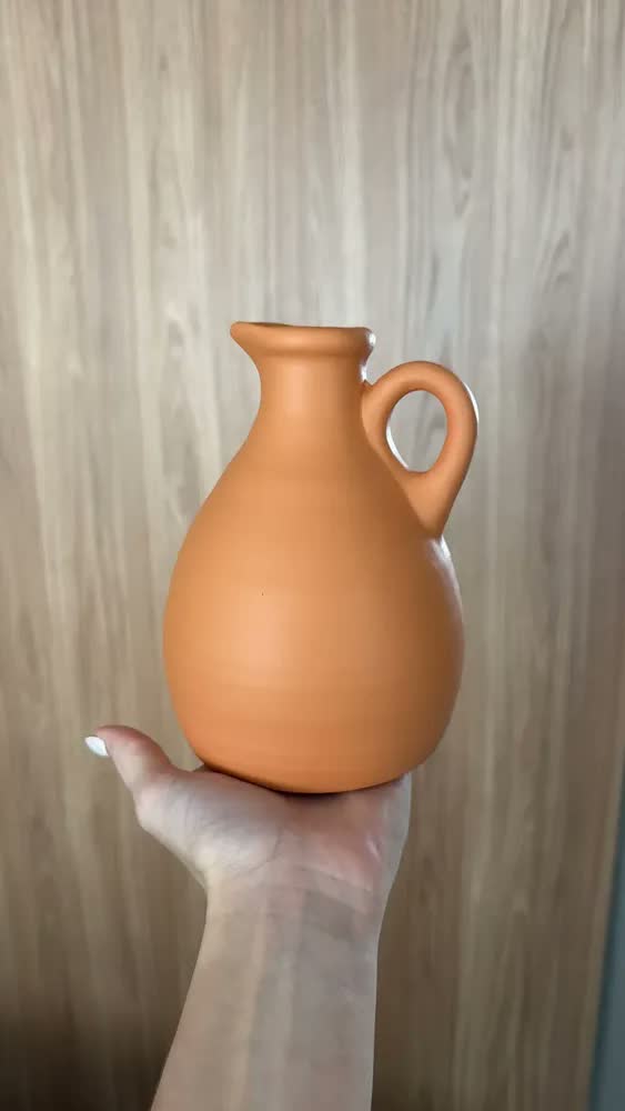 foto de Vaso Decorativo Jarro Boho Em Ceramica Enfeite Sala Mart