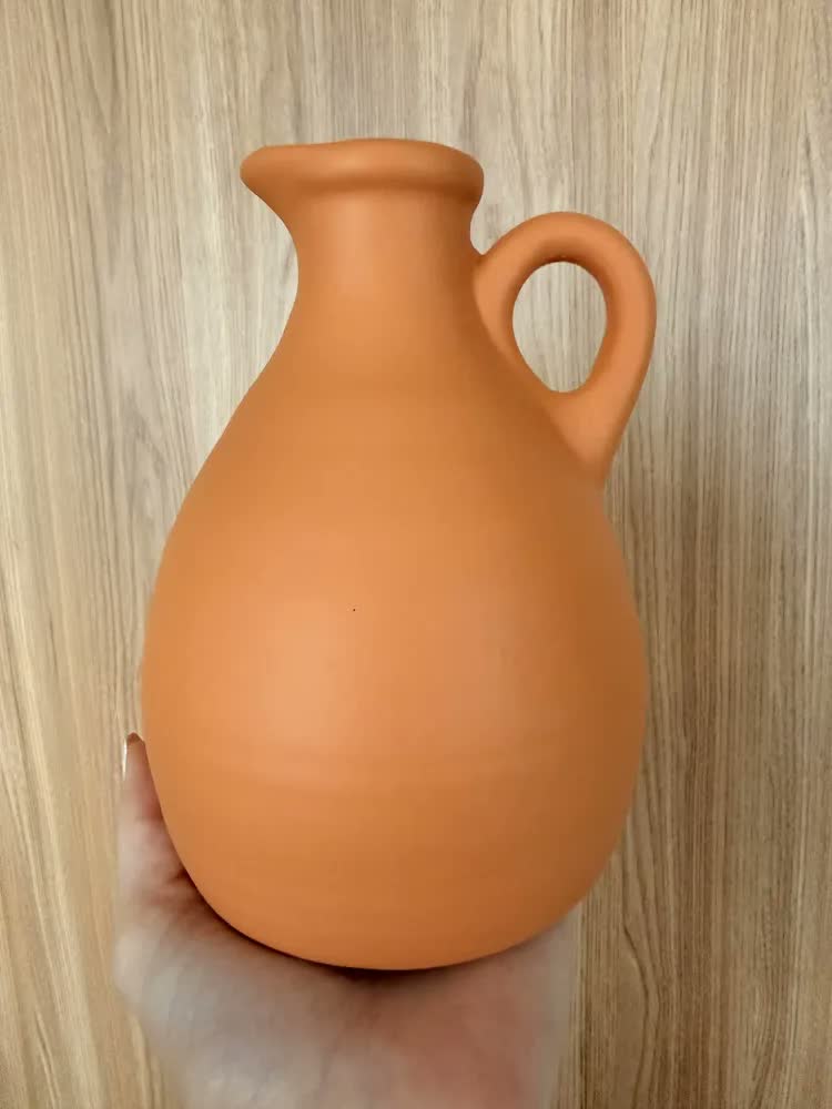 foto de Vaso Decorativo Jarro Boho Em Ceramica Enfeite Sala Mart