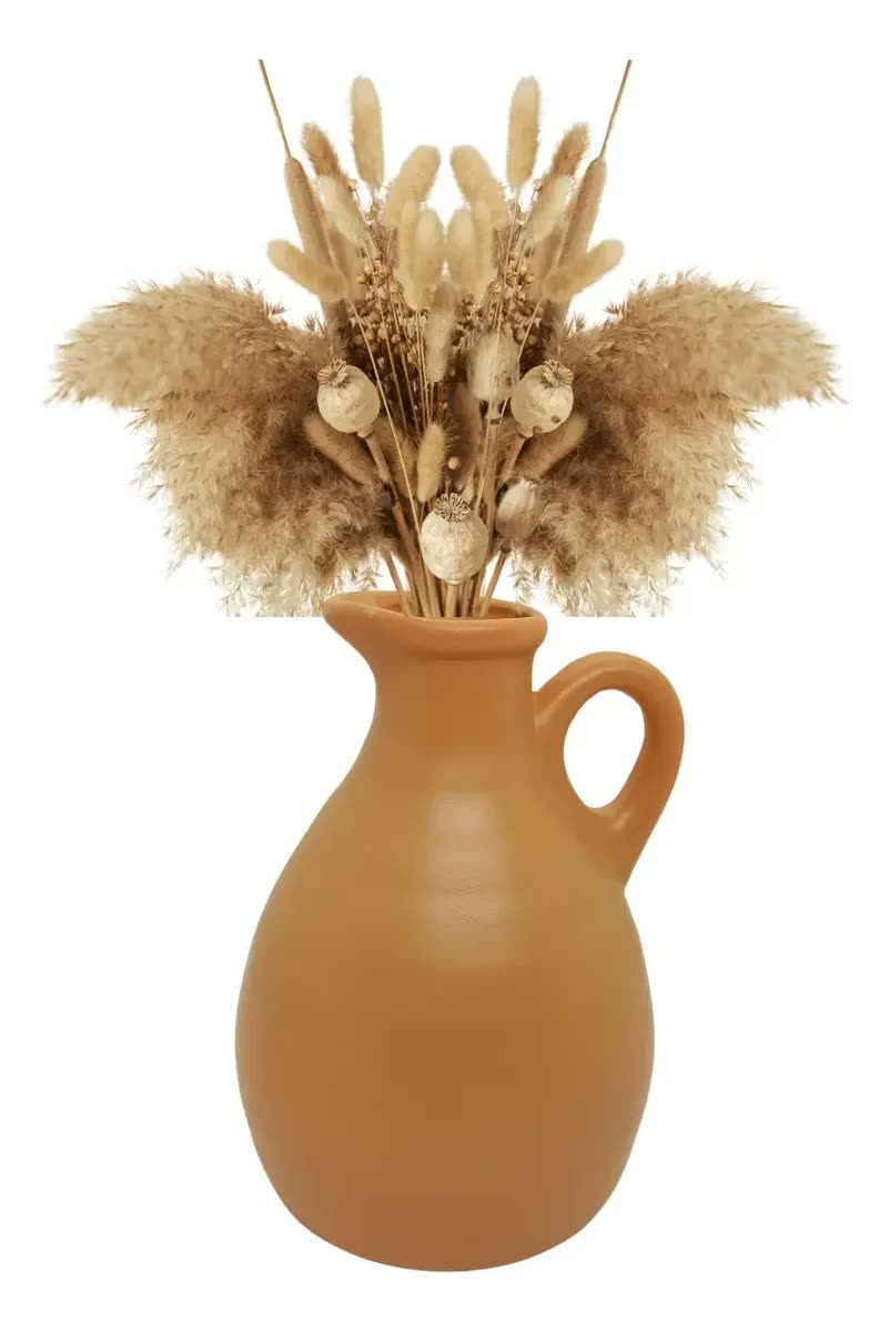 Vaso Decorativo Jarro Boho Em Ceramica Enfeite Sala Mart
