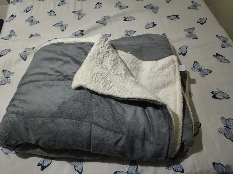 foto de Coberdrom Casal Queen Size Sherpa Cobertor Edredom Inverno Pele Lã Carneiro Super Macio Suave Confortável Luxo Cor Cinza