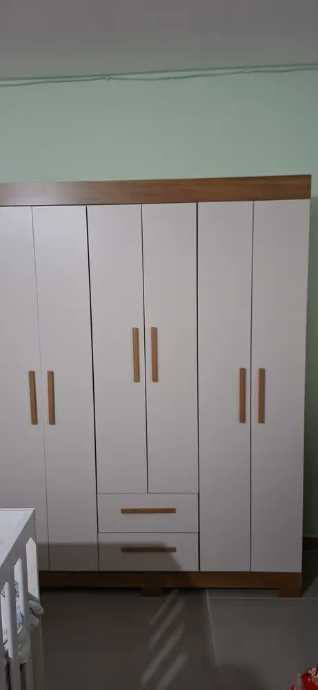 foto de Guarda Roupas Casal 6 Portas 2 Gavetas Libano Notável Cor Madeir/off