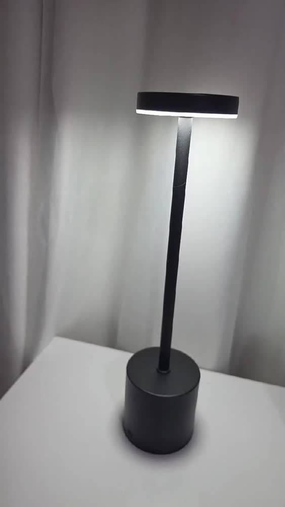 foto de Luminária Mesa Abajur Led 3 Cores Sem Fio Recarregável