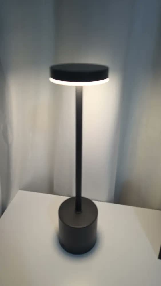 foto de Luminária Mesa Abajur Led 3 Cores Sem Fio Recarregável