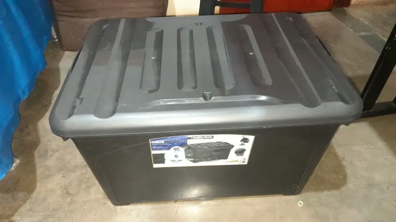foto de Kit 4 Caixa Organizadora 95 Litros Com Travas Rodinhas Preto