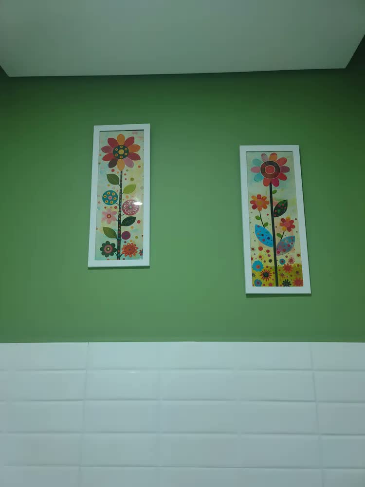 foto de Kit 2 Quadros Sala, Varanda, Vasos, Flores, Moldura E Vidro