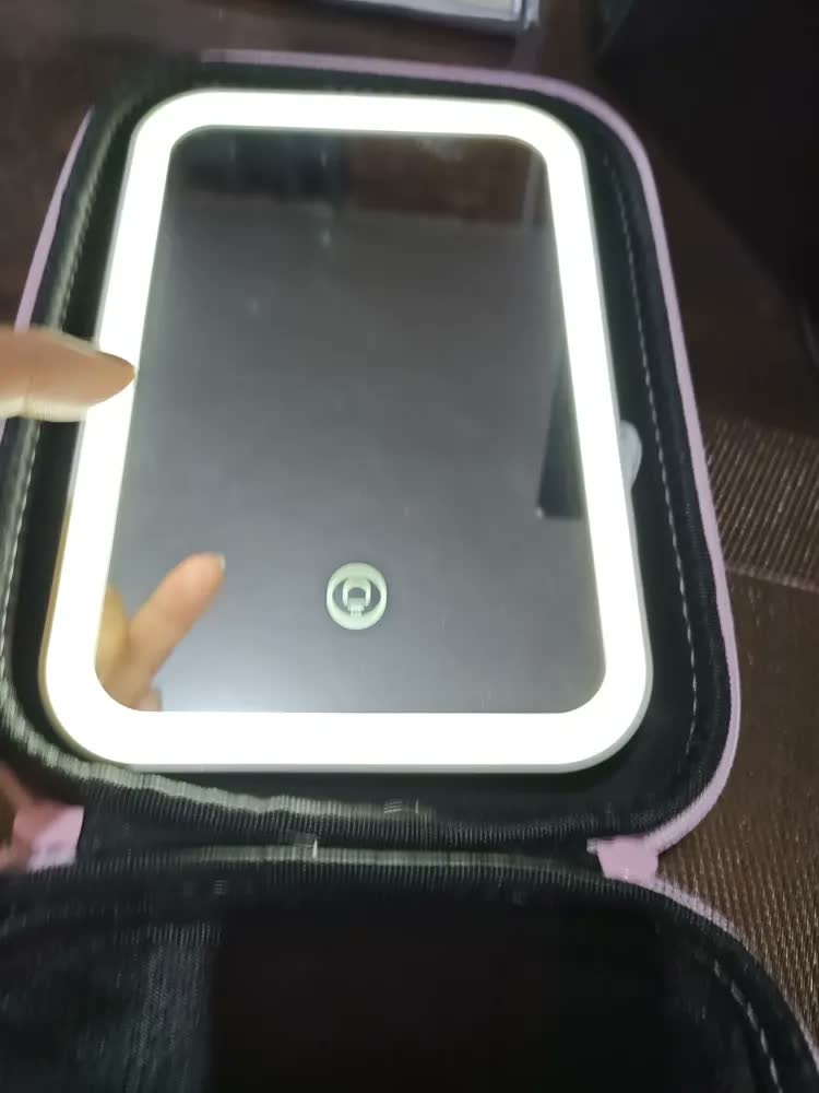 foto de Maleta Maquiagem Profissional Com Espelho Led Divisórias