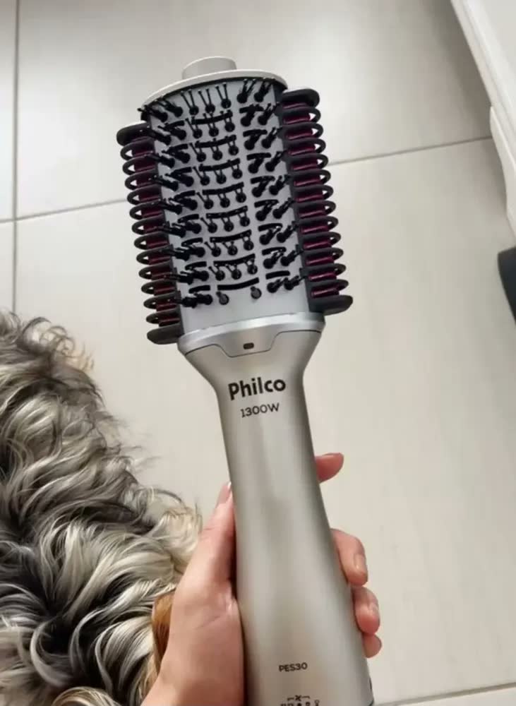 foto de Escova Secadora Pes30 Multicerdas 4 Em 1 1300w Philco Bivolt Prateado