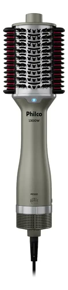 Escova Secadora Pes30 Multicerdas 4 Em 1 1300w Philco Bivolt Prateado