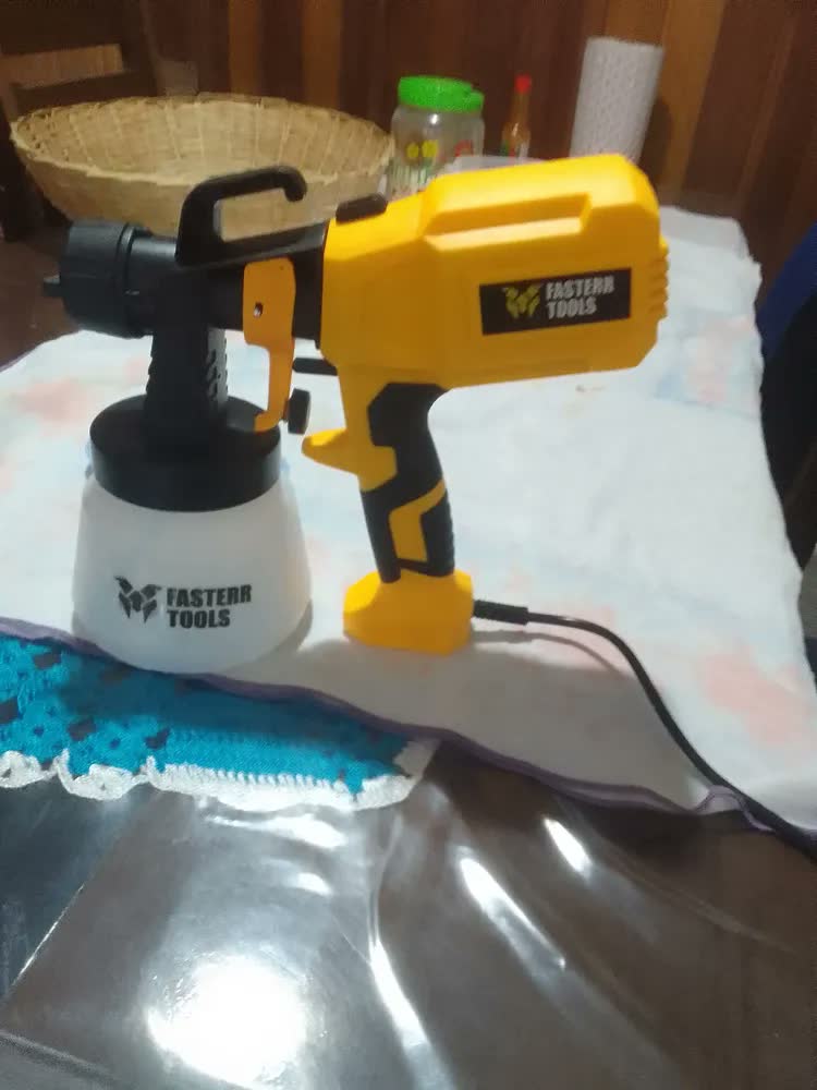 foto de Pistola De Pintura Elétrica 1,4l 550w Fasterr Fst054 Cor Amarelo 220v