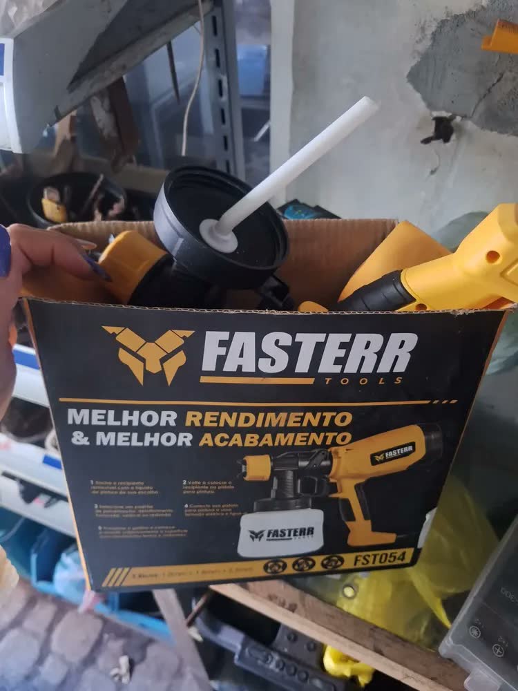 foto de Pistola De Pintura Elétrica 1,4l 550w Fasterr Fst054 Cor Amarelo 220v