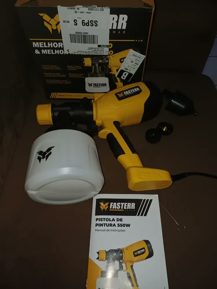 foto de Pistola De Pintura Elétrica 1,4l 550w Fasterr Fst054 Cor Amarelo 220v
