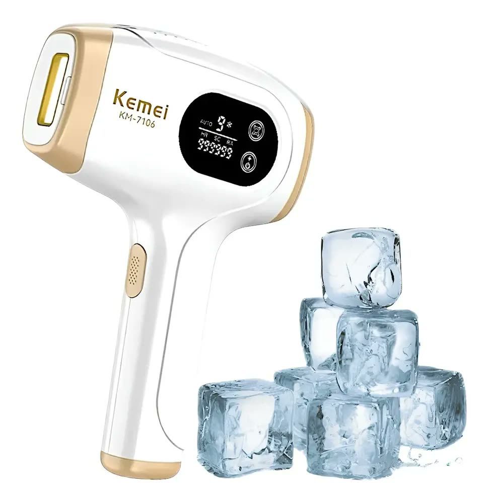 foto de Depilador Luz Pulsada Kemei KM-7106 com Sensação Gelo para Corpo e Rosto
